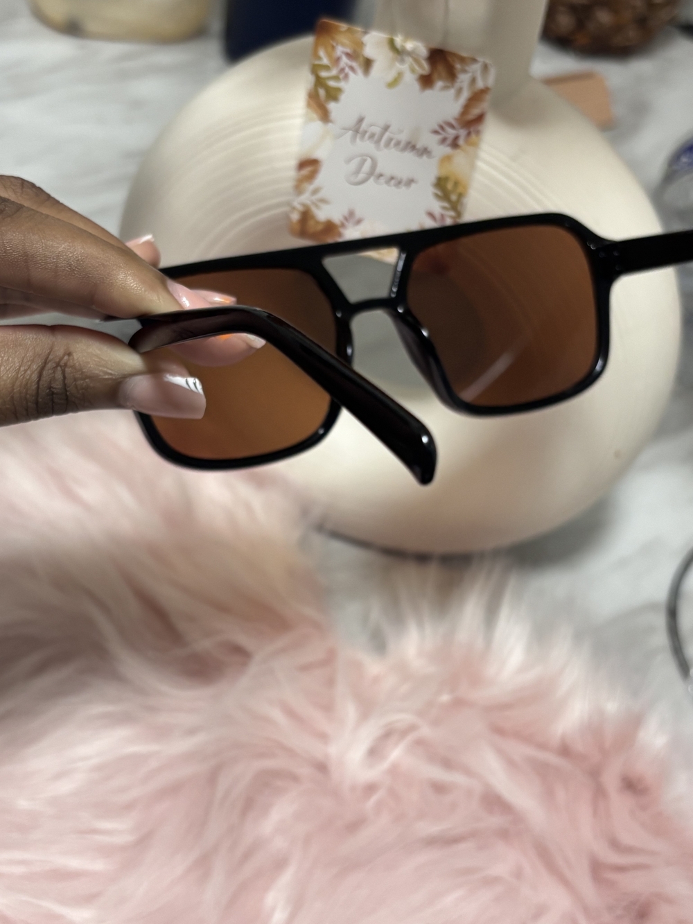 Classic Black Frame Brown Lens Sunglasses - Unbranded